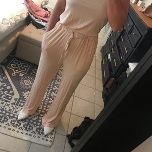 Soft, stretchy wide leg pant jumpsuit